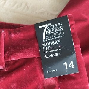 New York & Company Rich Burgundy Velvet Pants